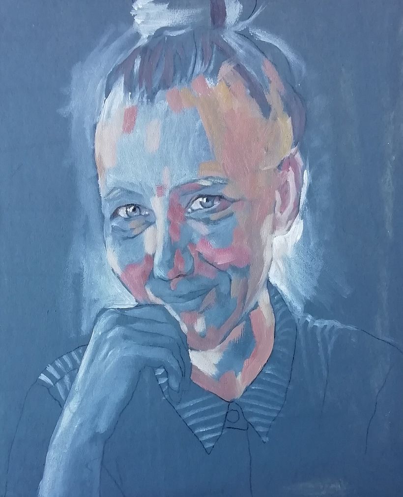 I like to start with painting the eyes.