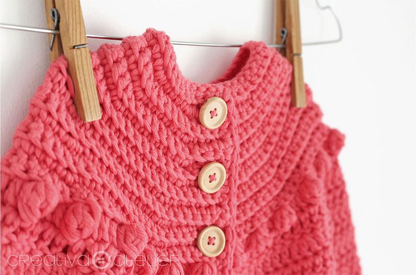 Chaqueta de Crochet Burbujas para niña 3