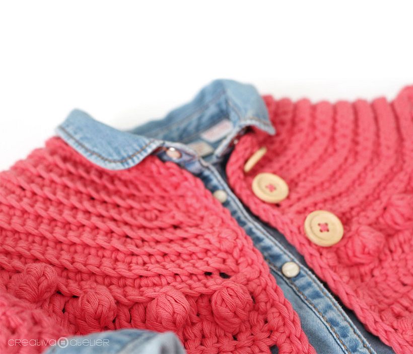 Chaqueta de Crochet Burbujas para niña 6
