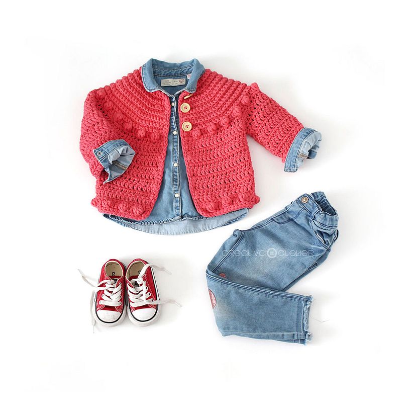 Chaqueta de Crochet Burbujas para niña 7