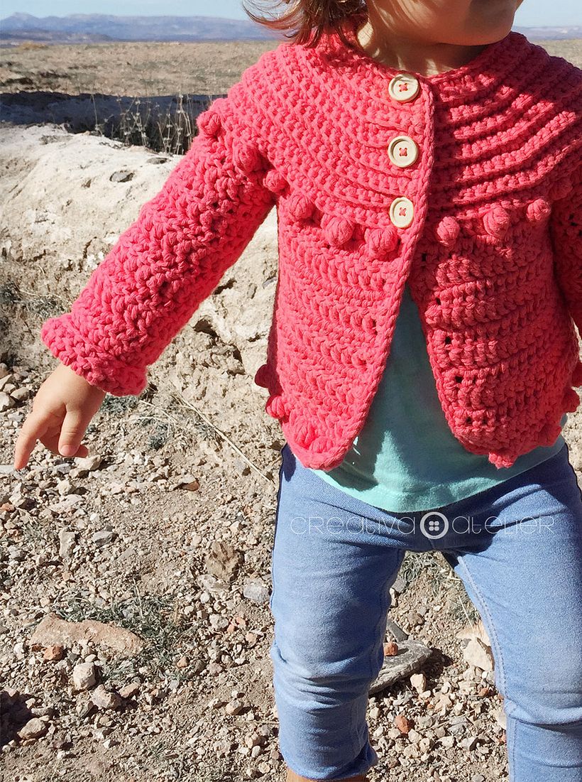 Chaqueta de Crochet Burbujas para niña 12