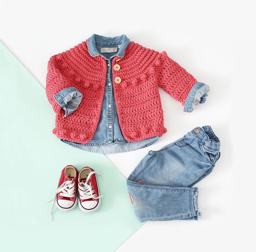 Chaqueta de Crochet Burbujas para niña 13