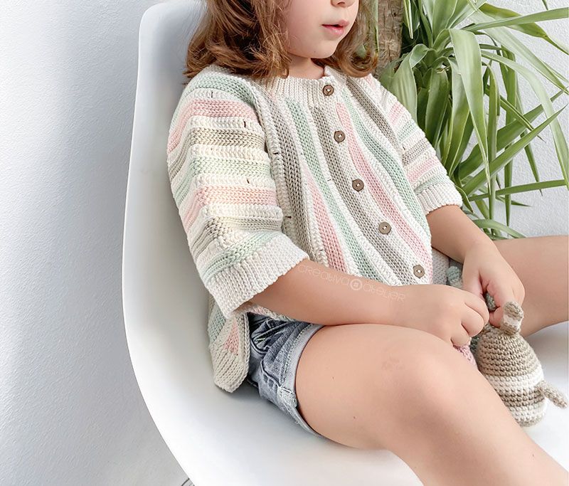 Chaqueta STRIPY de Crochet  - Tejido