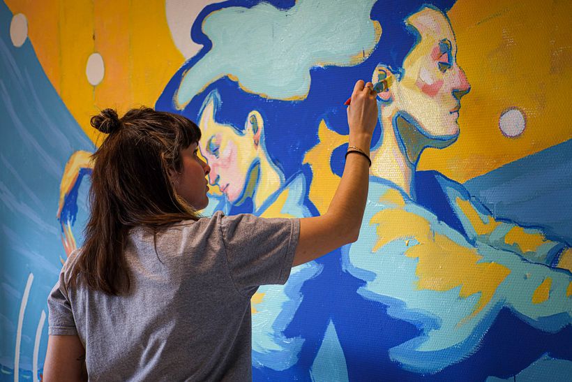 MURAL EN EL HOSPITAL CLÍNICO DE ZARAGOZA 1