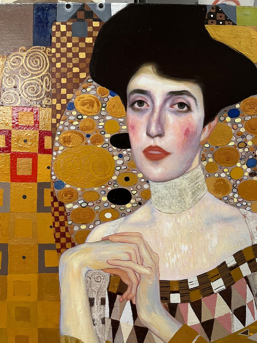 PINTURA AL ÓLEO INSPIRADA EN UNA OBRA DE GUSTAV KLIMT 4