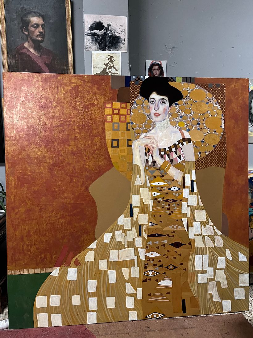 PINTURA AL ÓLEO INSPIRADA EN UNA OBRA DE GUSTAV KLIMT 5