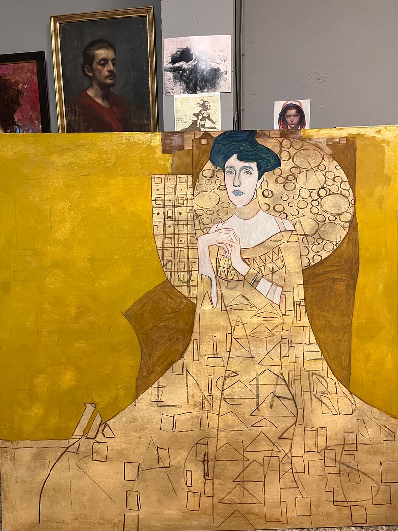 PINTURA AL ÓLEO INSPIRADA EN UNA OBRA DE GUSTAV KLIMT 8