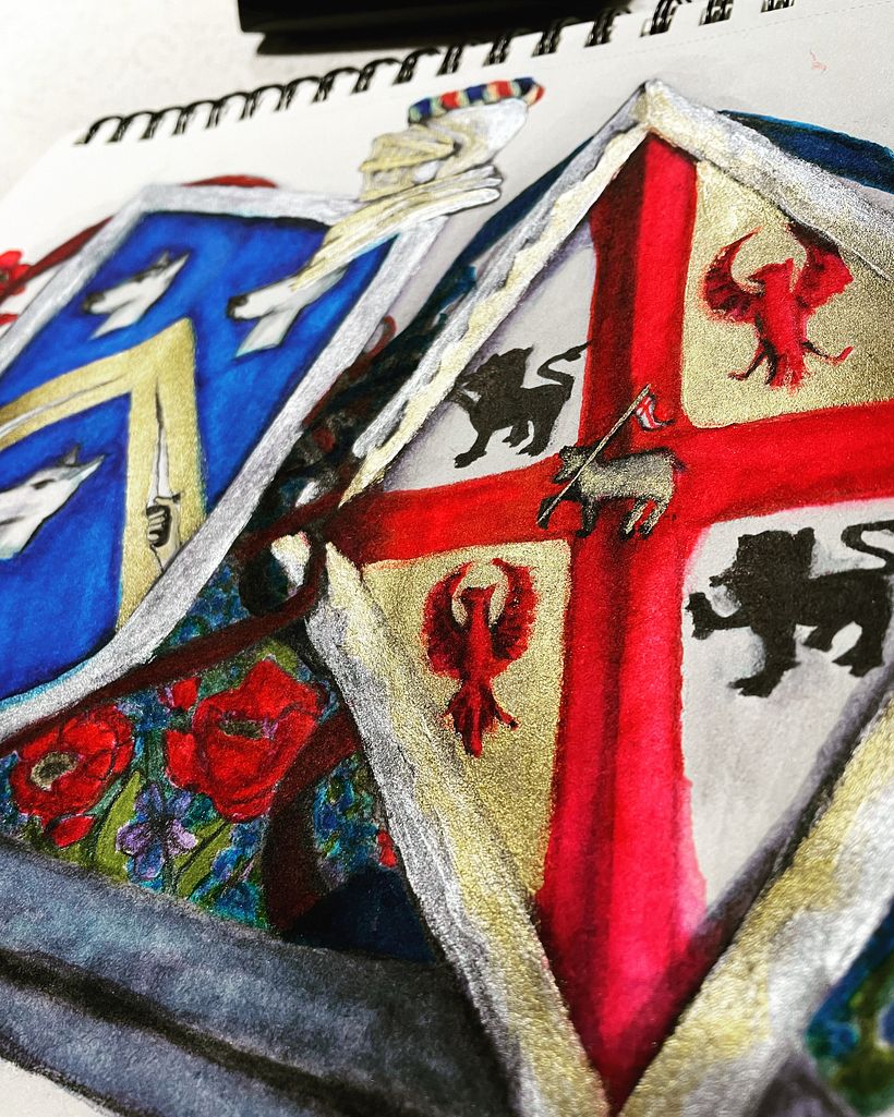 I love the artistic freedom in heraldic art- and it’s so rich w/ history and symbolism.