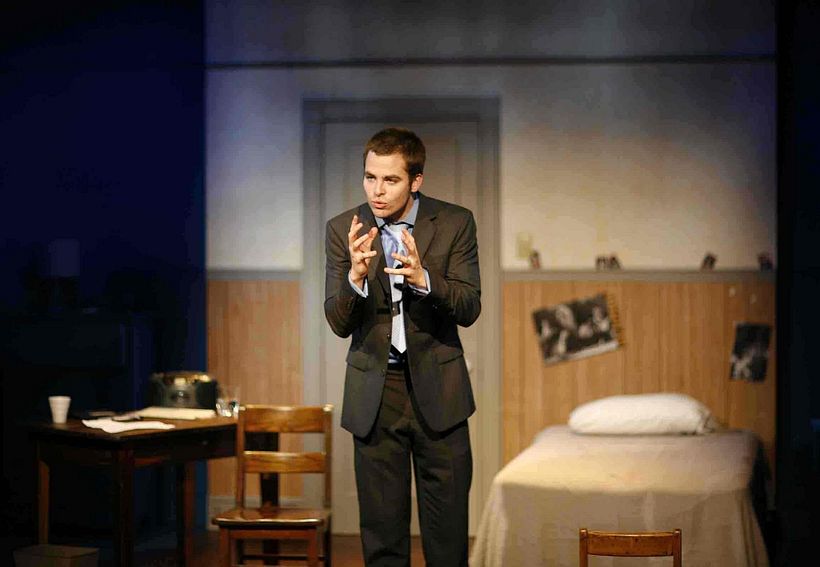 Chris Pine playing Augustine Early in The Atheist