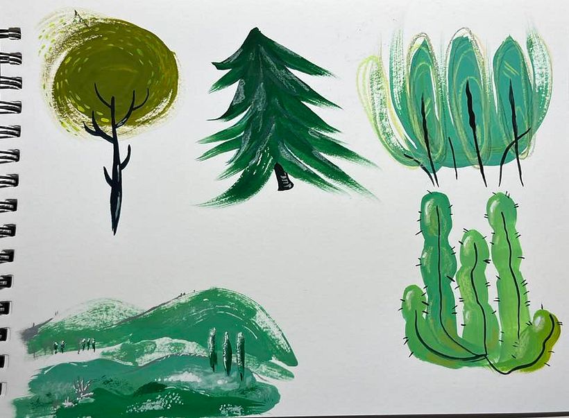 My project for course: Pictorial Sketchbook with Gouache 5