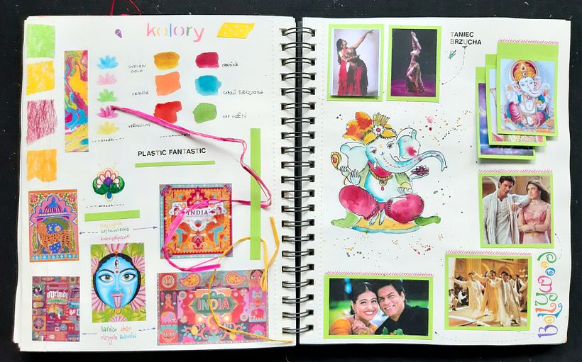 Card eight - research on colors that I associate with India and certain phenomena with which I associate this region of the w