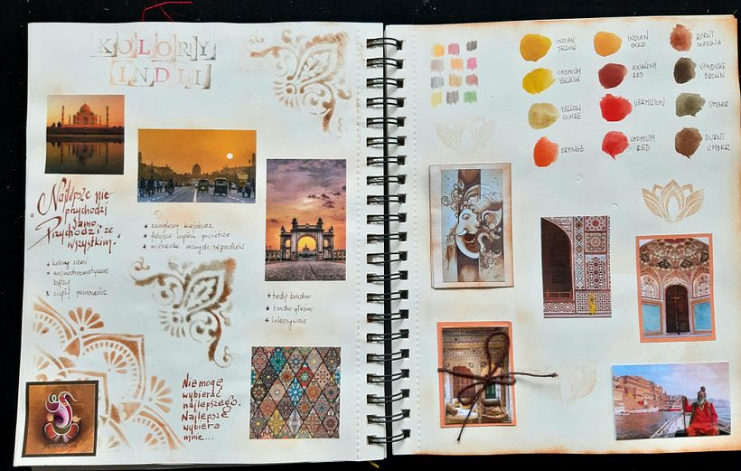 Card nine - other associations with India, colors orange, brown, gold...