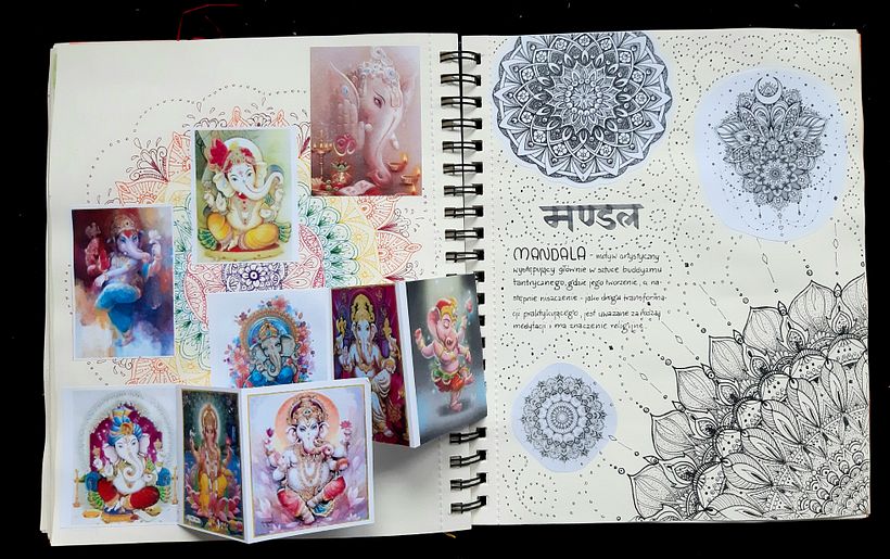 Tenth card - further associations with India: mandalas.
