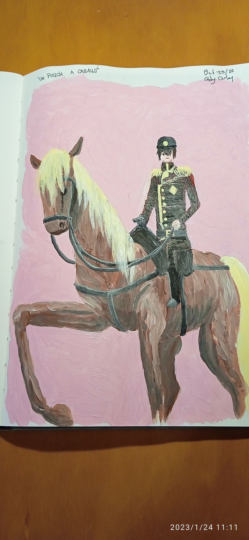 Un policía a caballo