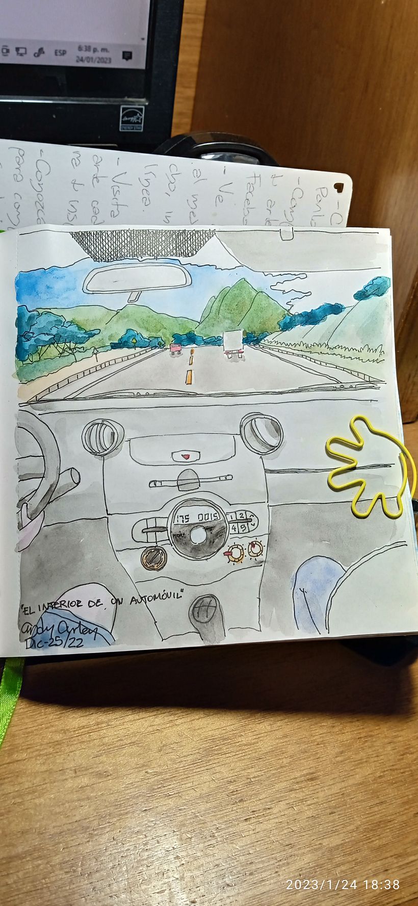 El interior de un automóvil 