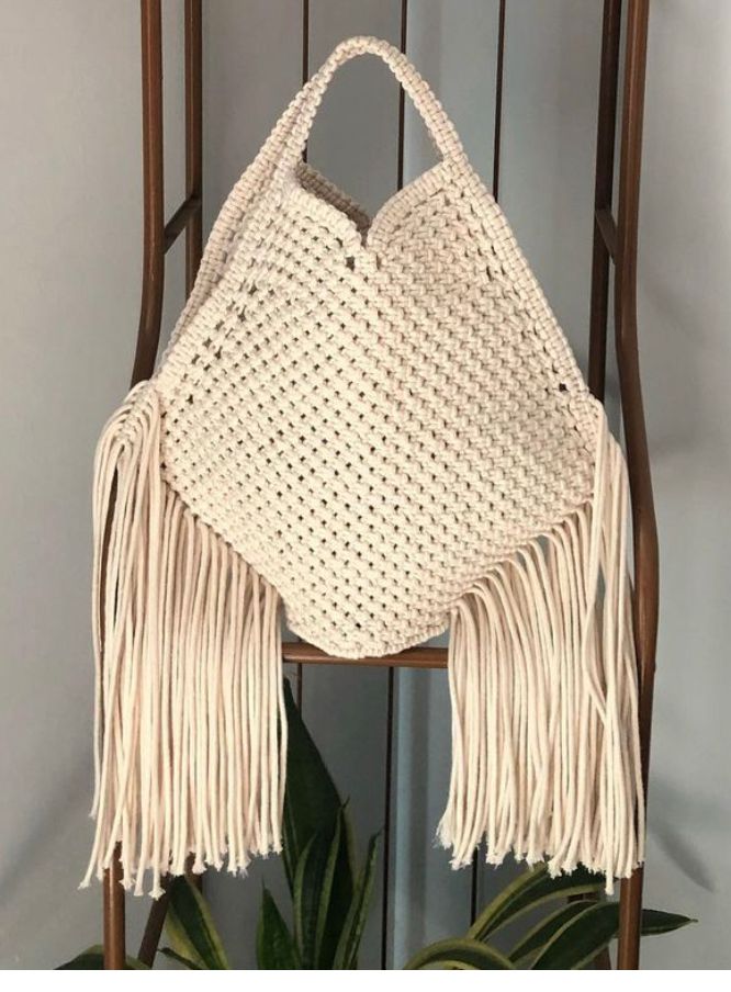 Bolso Macrame Flecos 