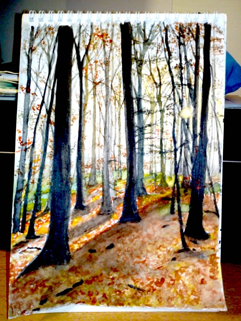 Qui ho fatto un'altra prova, ma il punto del Sole è un pasticcio fatto a tempera dopo, ma si vede che ci sta male.