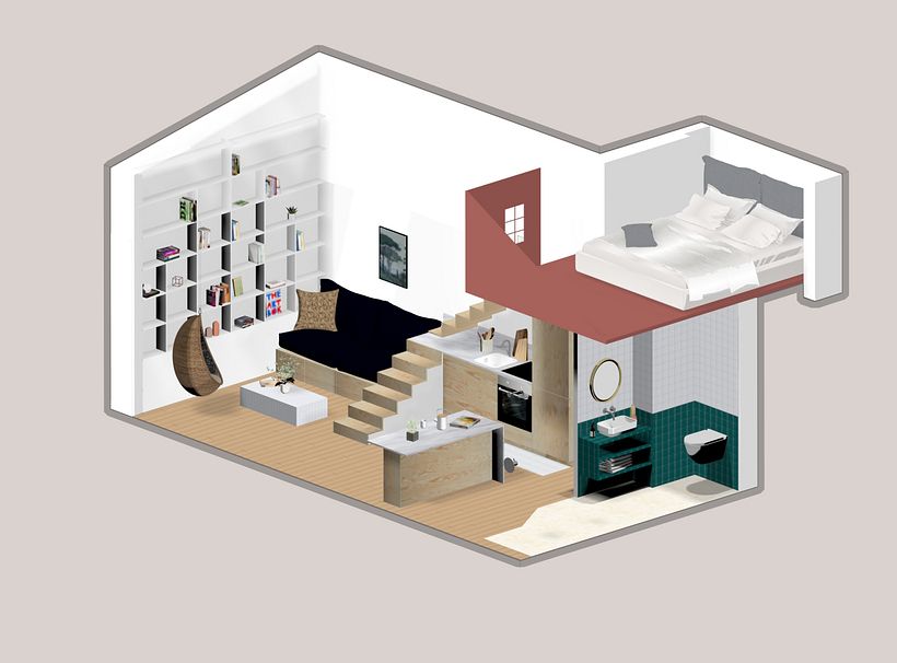 Mon projet du cours : Architecture d’intérieur pour espaces compacts et fonctionnels 2