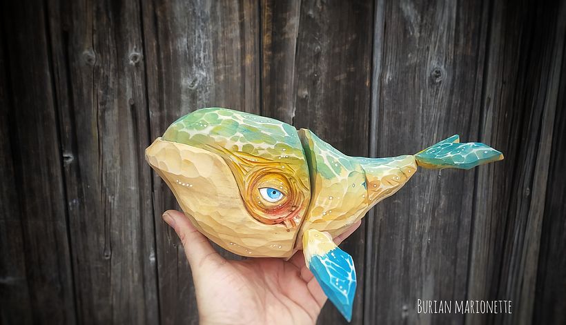 Wooden whale decorations 7