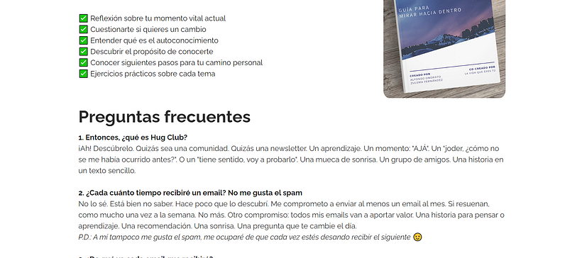 Mi proyecto del curso: Hug Club - La newsletter para aprender a vivir en paz (Landing Page) 3