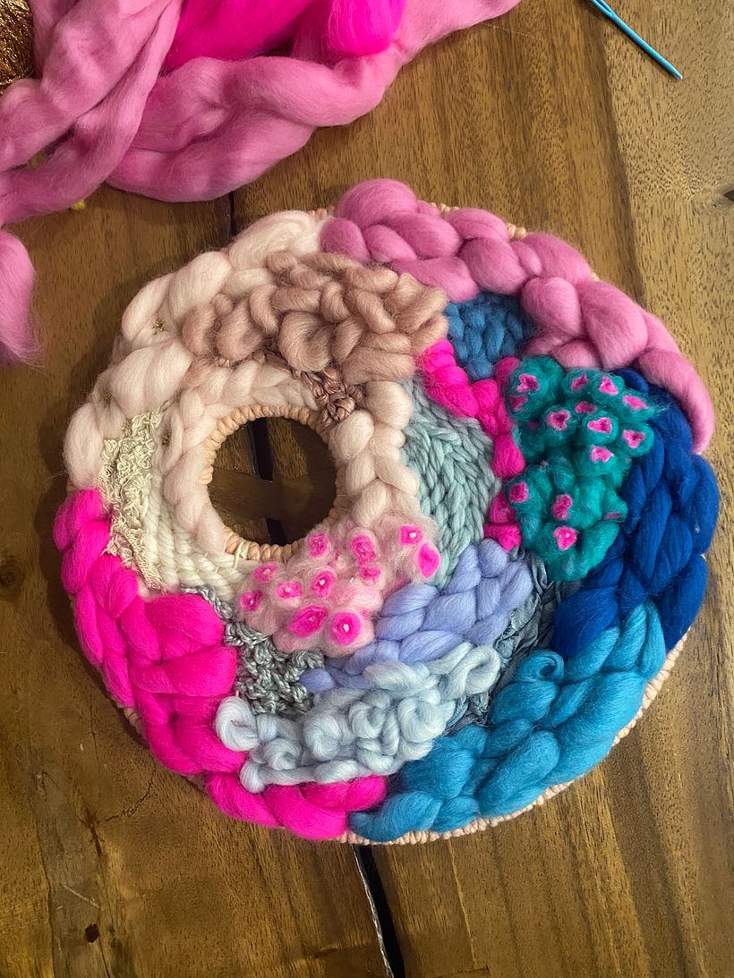 I followed along closely with this one, including using some amazing colour core yarn.  I couldn’t get the tension right! 