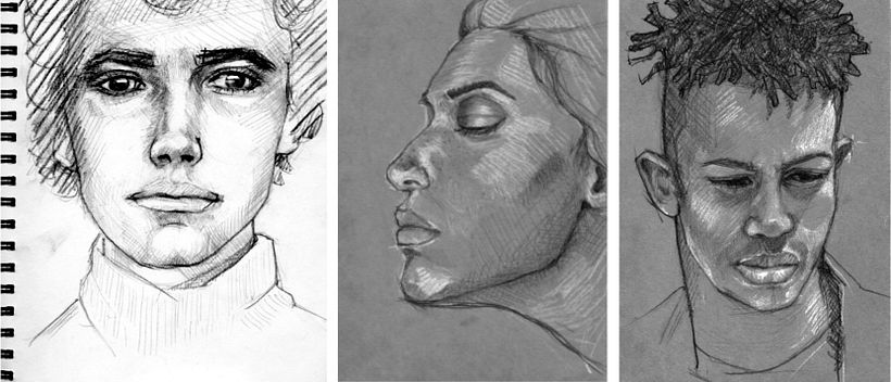 Mein Abschlussprojekt für den Kurs: Skizzenbuch für Porträts: Erkunde das menschliche Gesicht 2