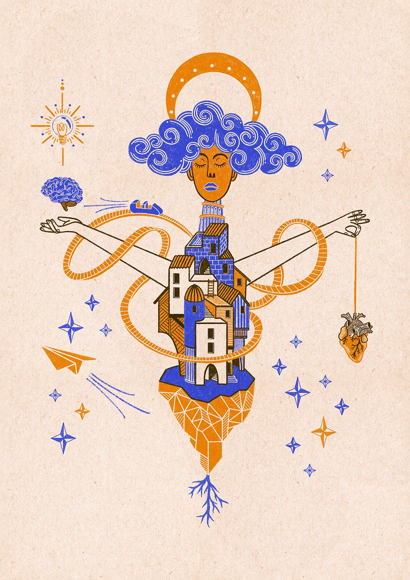 the texture brings a lot of expression to the composition and works well with the brush used on procreate