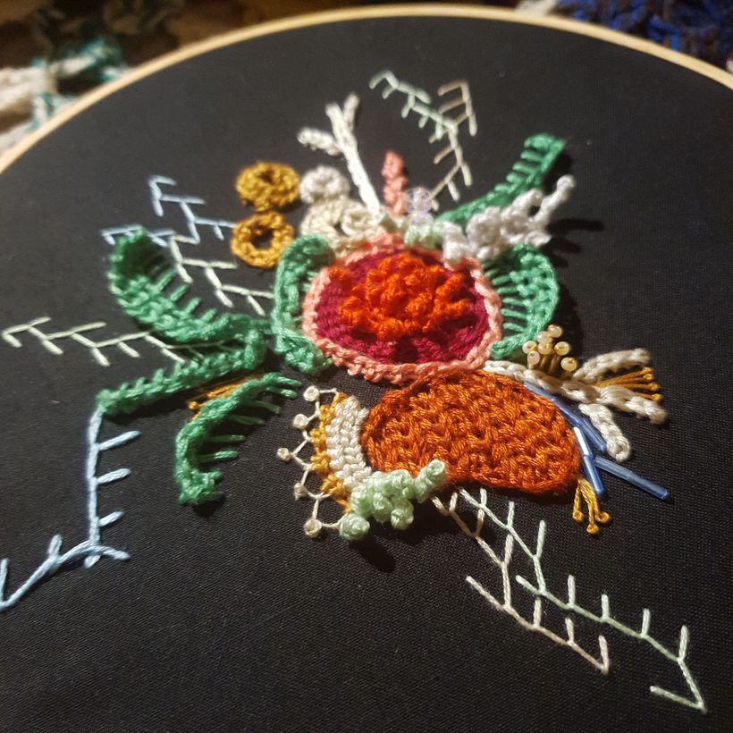 My project for course: Advanced Embroidery Techniques: Stitches and Compositions with Volume 2