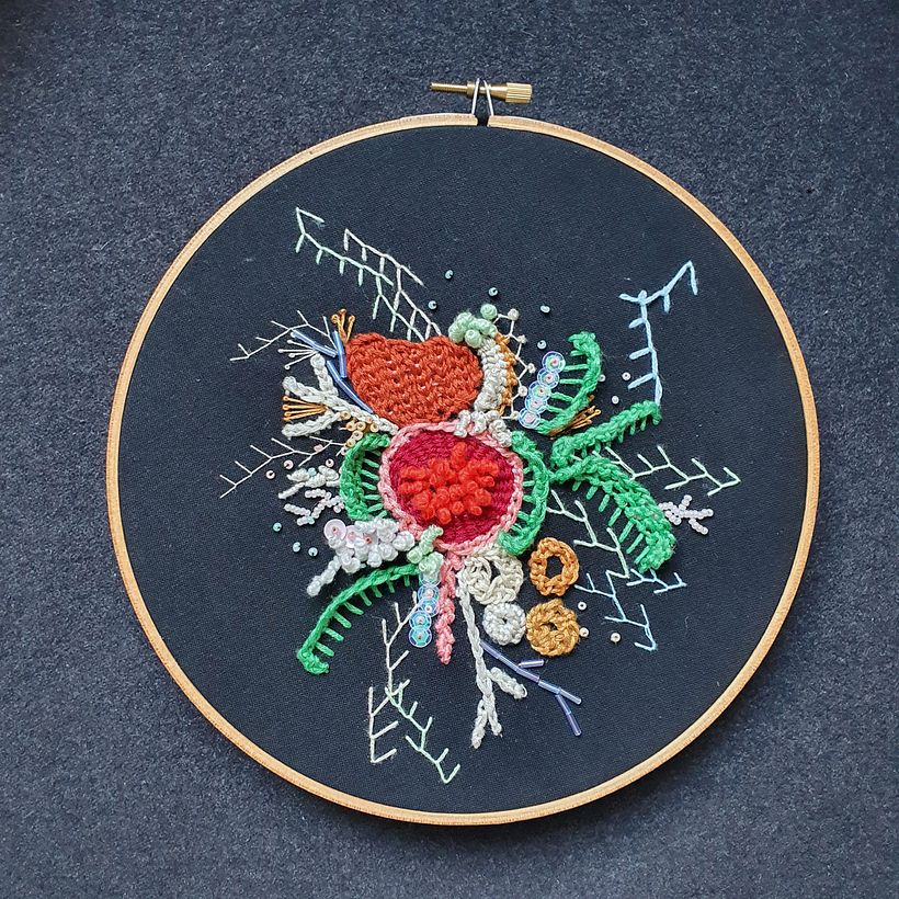 My project for course: Advanced Embroidery Techniques: Stitches and Compositions with Volume 3