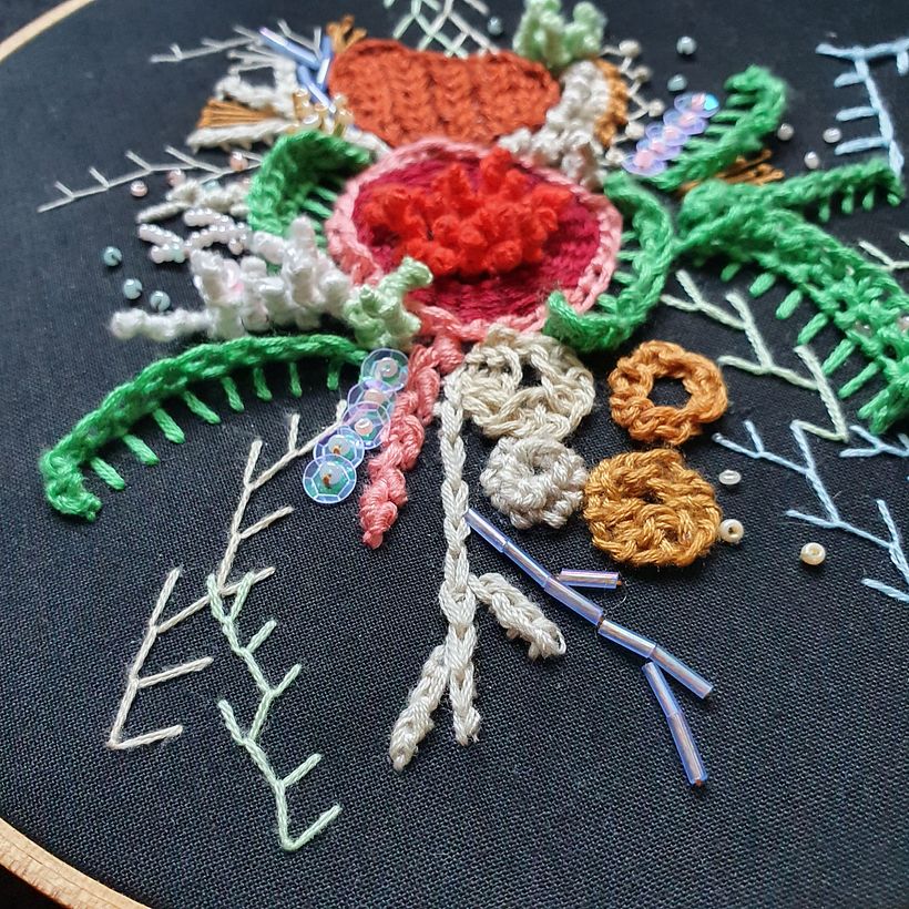 My project for course: Advanced Embroidery Techniques: Stitches and Compositions with Volume 4