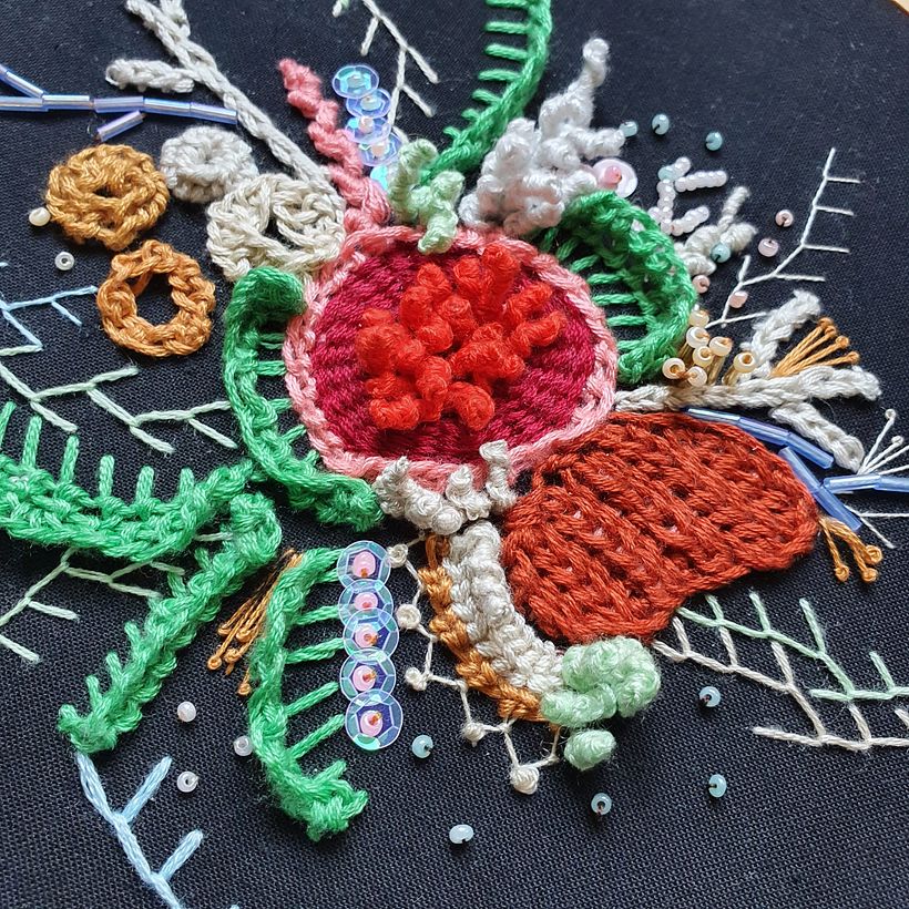 My project for course: Advanced Embroidery Techniques: Stitches and Compositions with Volume 5