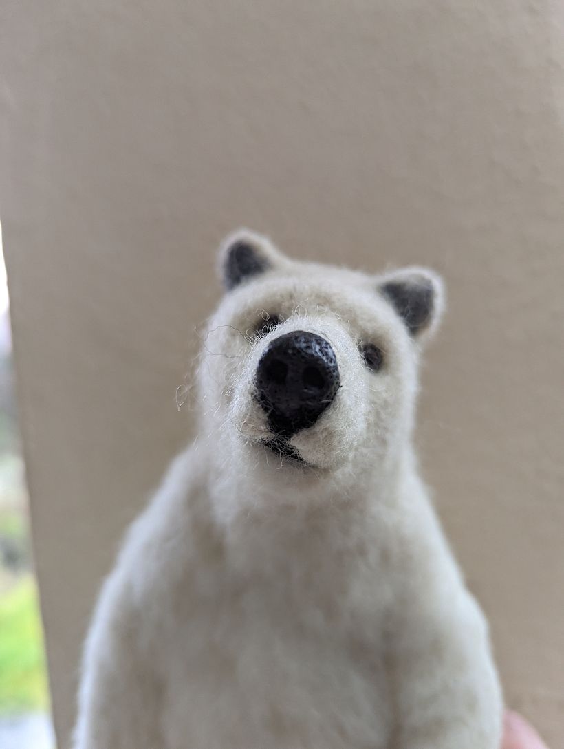 Needle felted standing Polar Bear 1