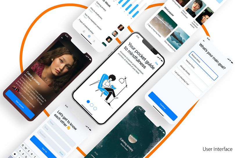 Iremia | Meditation App Design (Course Assignment | Domestika ) - UX / UI