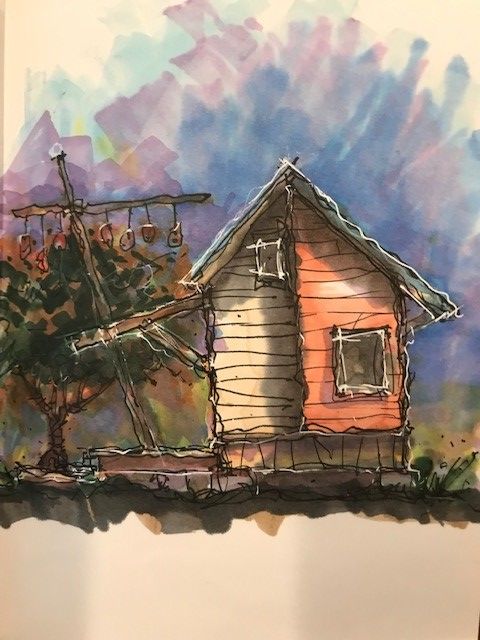 River Studio ... with Martin Gourd Birdhouses in the background