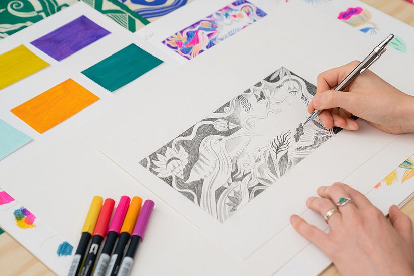Each of the three layers are then drawn