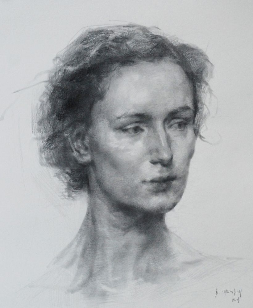 This drawing of Irina moved on from planar proficiency to the power and expressiveness of the human neck