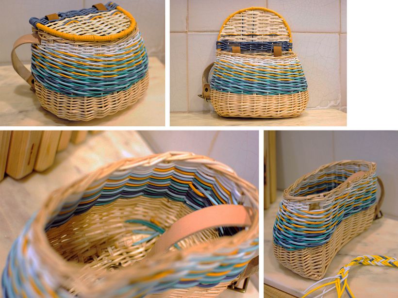 Prototipo cesta mimbre y cable PVC