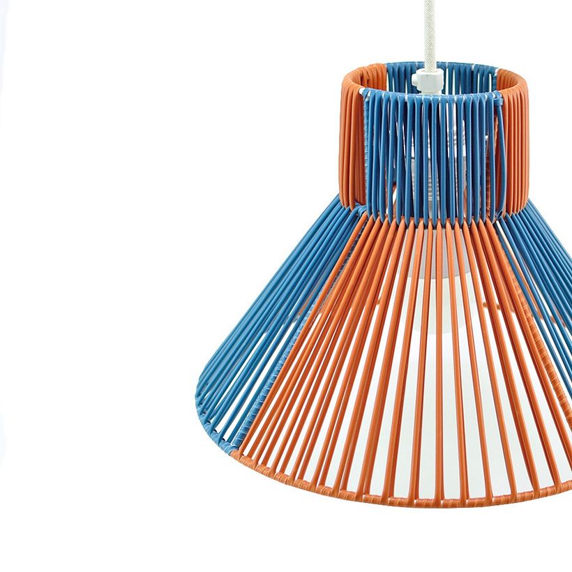 Detalle Lampara Lea azul marrón