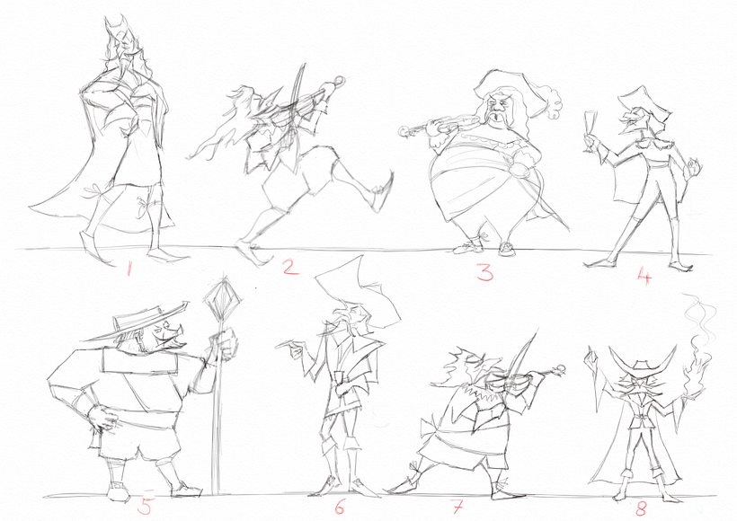 Thumbnail sketches. I rather liked nr 2, but Faustus is not really insane. He is clever and ruthless.