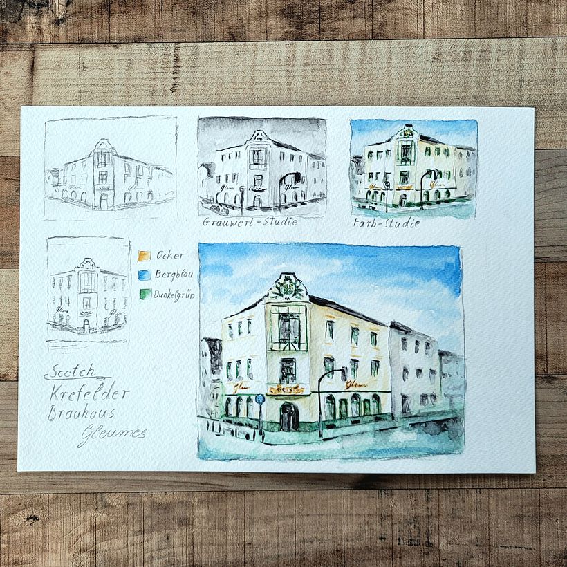 Mein Abschlussprojekt für den Kurs: Reiseskizzen in Aquarell: Fange deine Umgebung ein 3