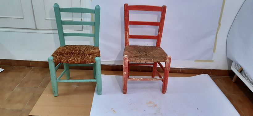Estado original con dos capas pintua, primera roja, segunda verde