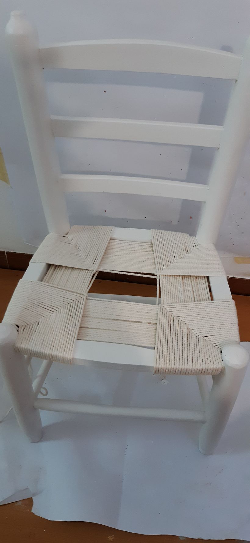 Nuevo asiento con hilo algodon deacramé