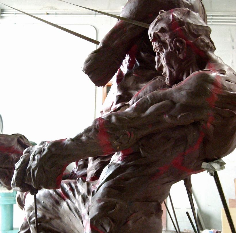 Monumento al Marinero en cera de fundición.