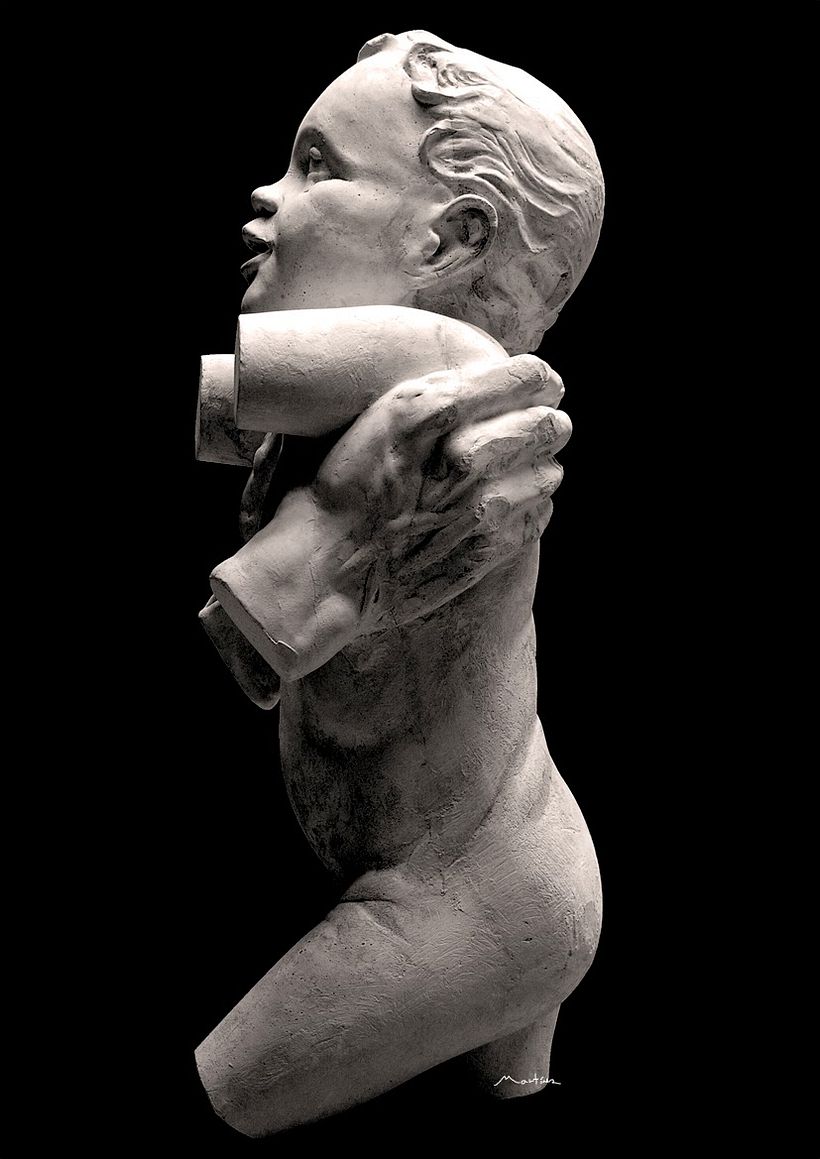 Perfil de bebe de monumento a la ancianidad.