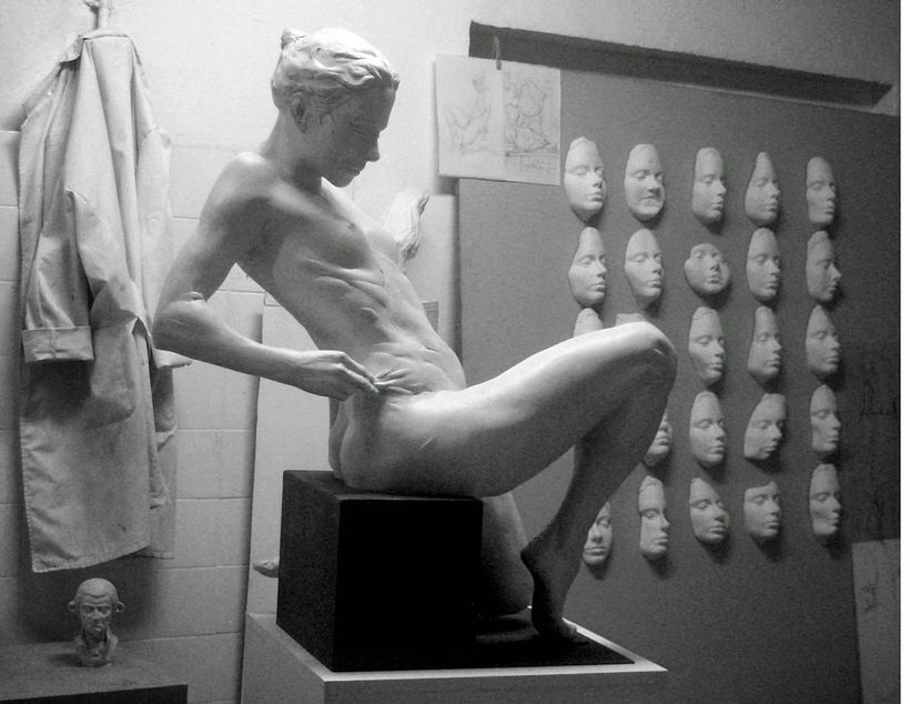 Bárbara en el taller.