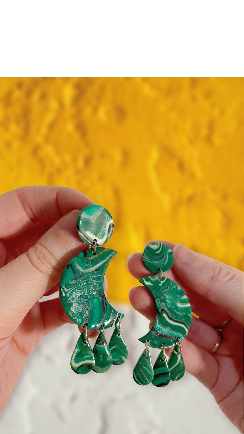 My project for course: Polymer Clay Earrings: Make Marbled Accessories 5