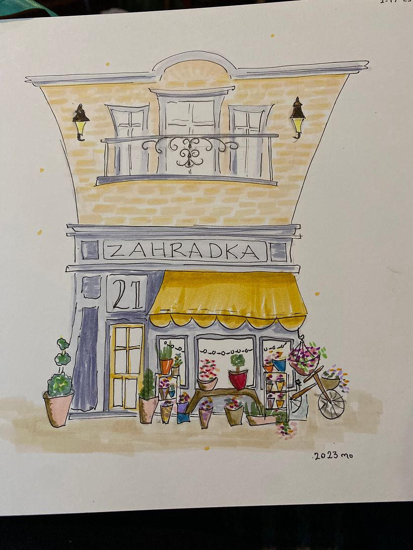 flower shop in full color and detail