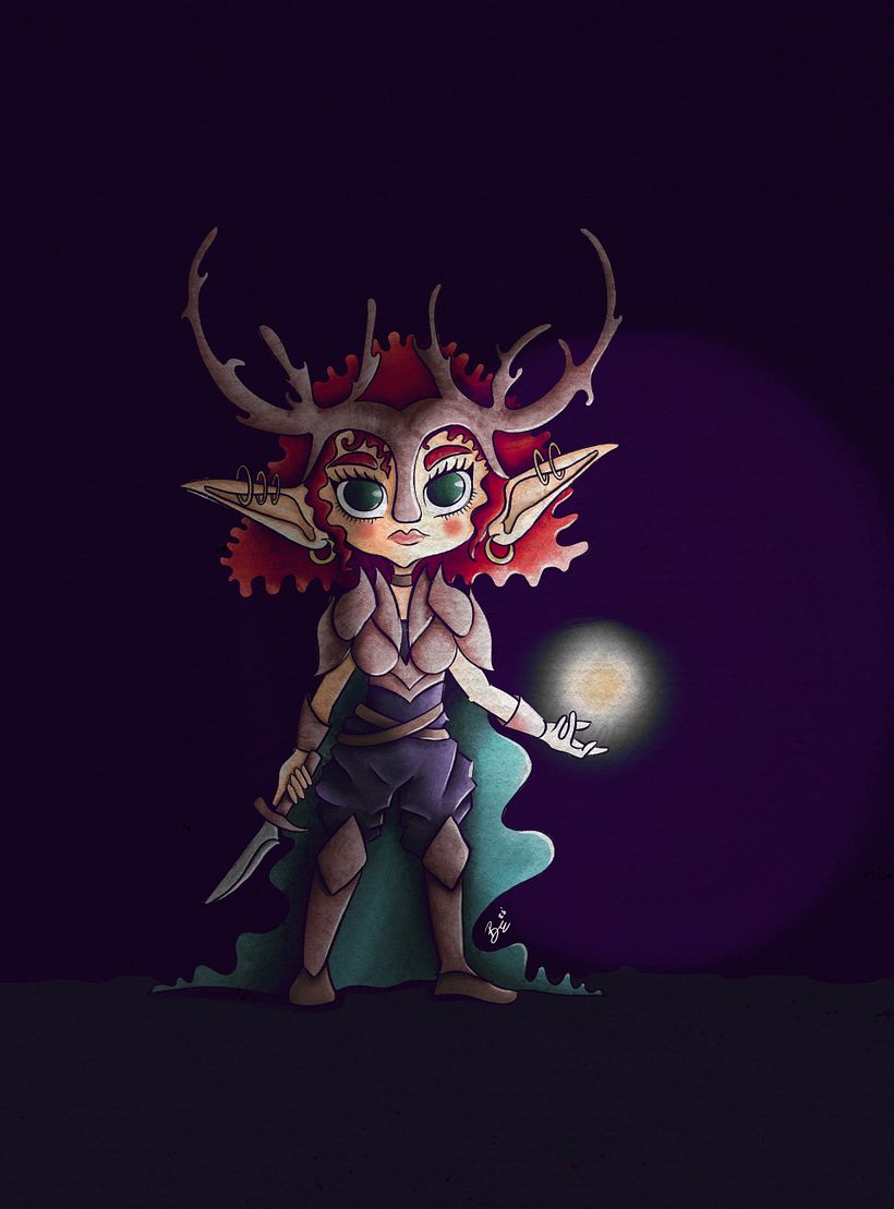 Final design of the character, fully colored!