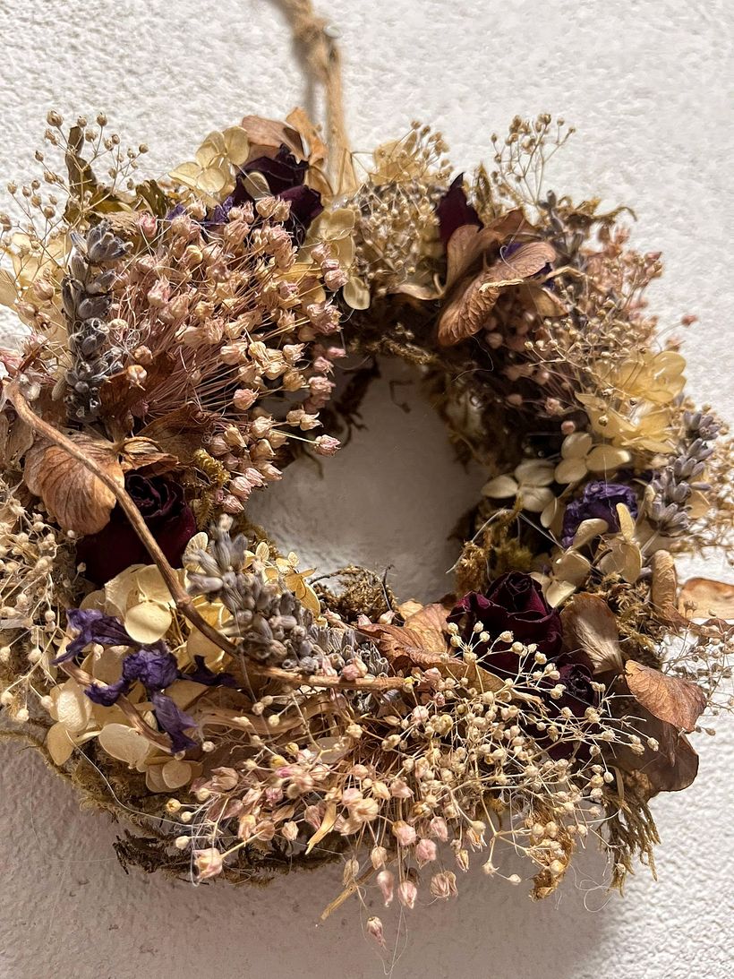 Il mio progetto del corso: Creazione di una ghirlanda con fiori secchi 2