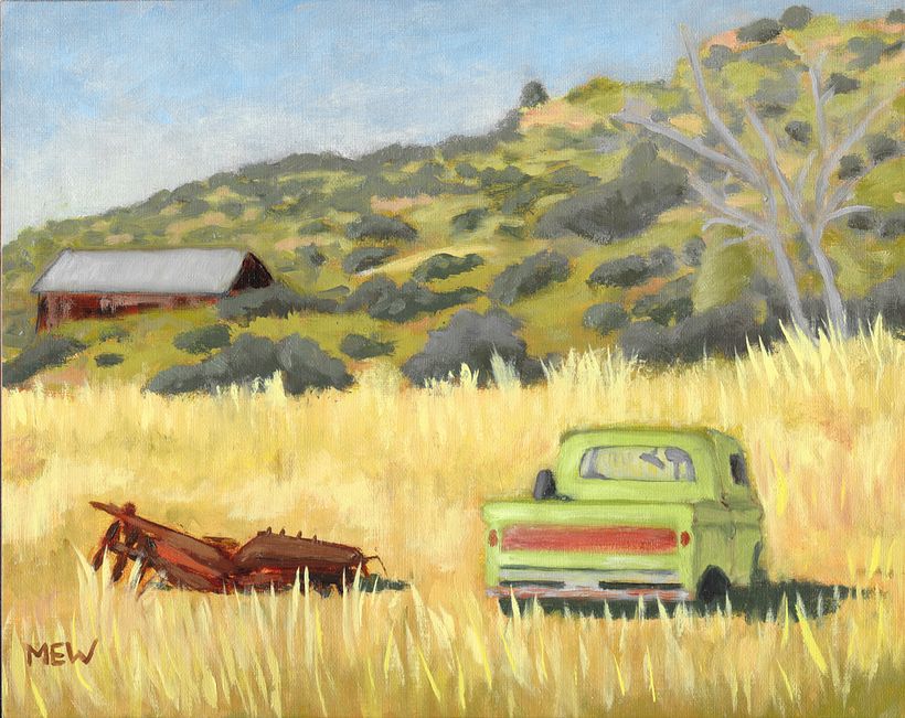 Green truck at the Ranch, Colorado
